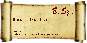 Baner Szorina névjegykártya